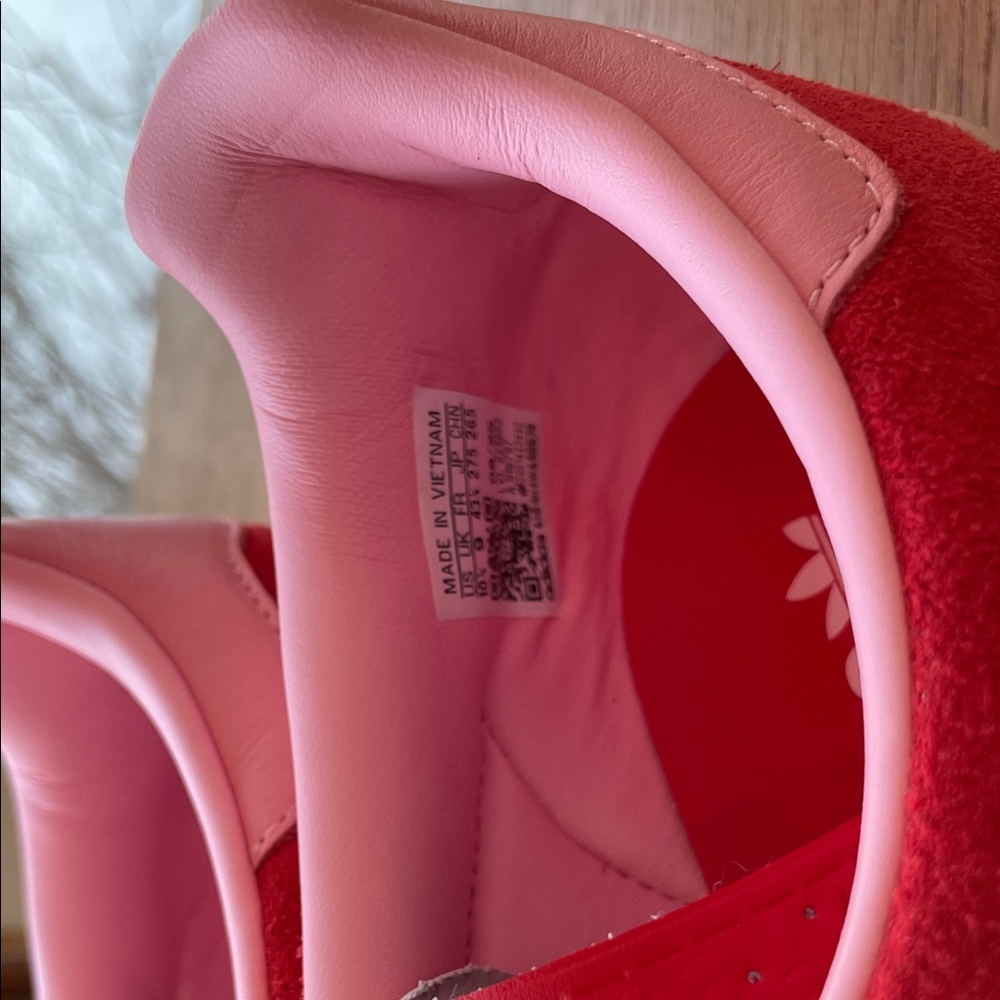 adidas Red & Pink Suede Gazelle Sneakers - Picture 2 of 4